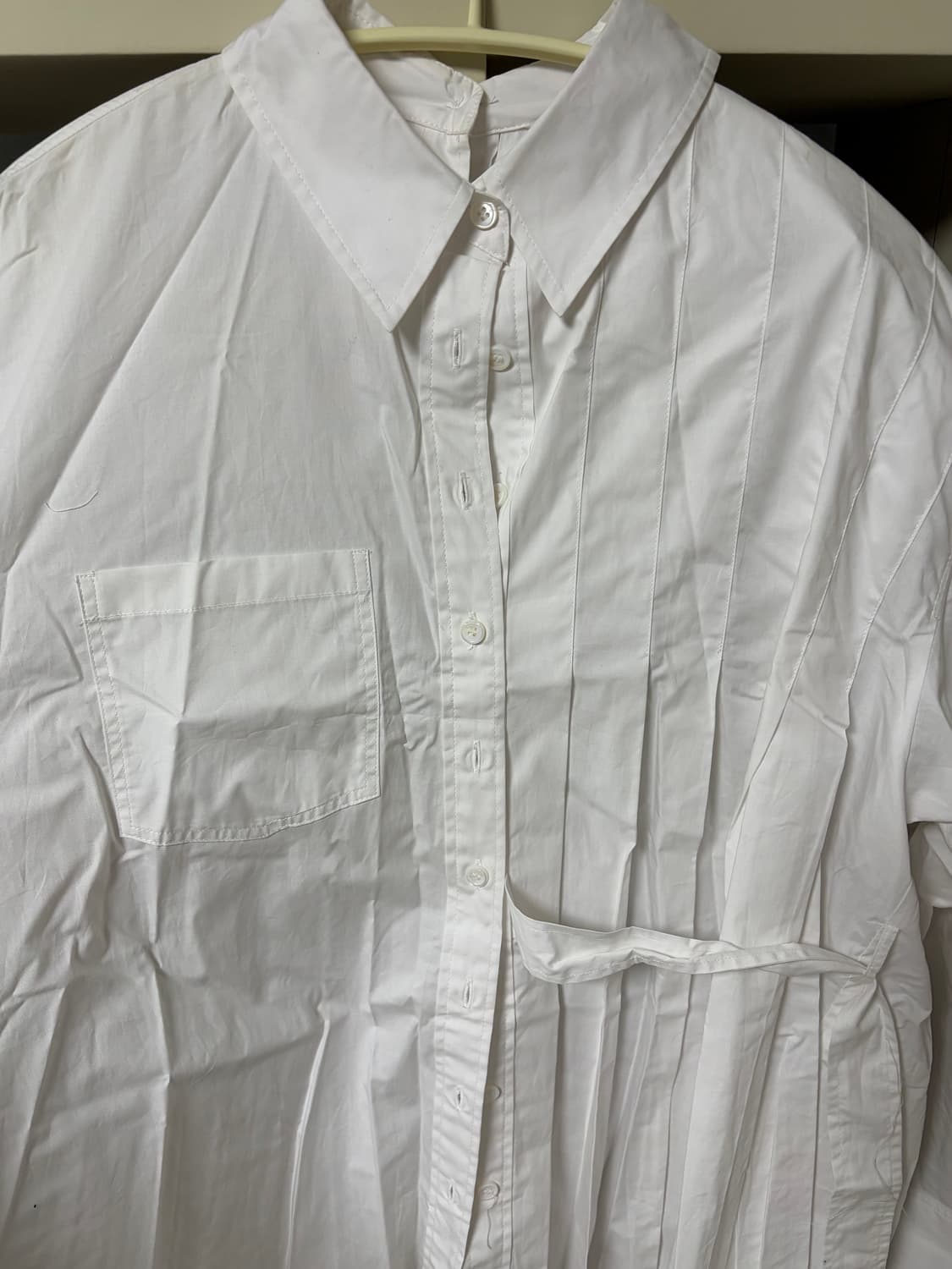 자라 화이트 셔츠 플리츠 언밸런스 포플린 상품이미지10