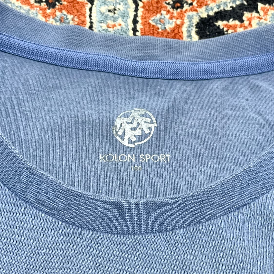 코오롱스포츠 블루 프린팅 티셔츠 여성100 상품이미지4