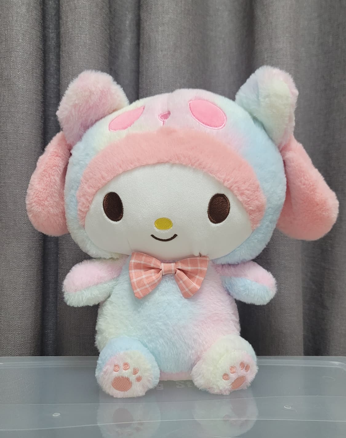 산리오 마이멜로디 판다 인형 중형 레인보우 그라데이션 봉제인형 뽑기 상품이미지1