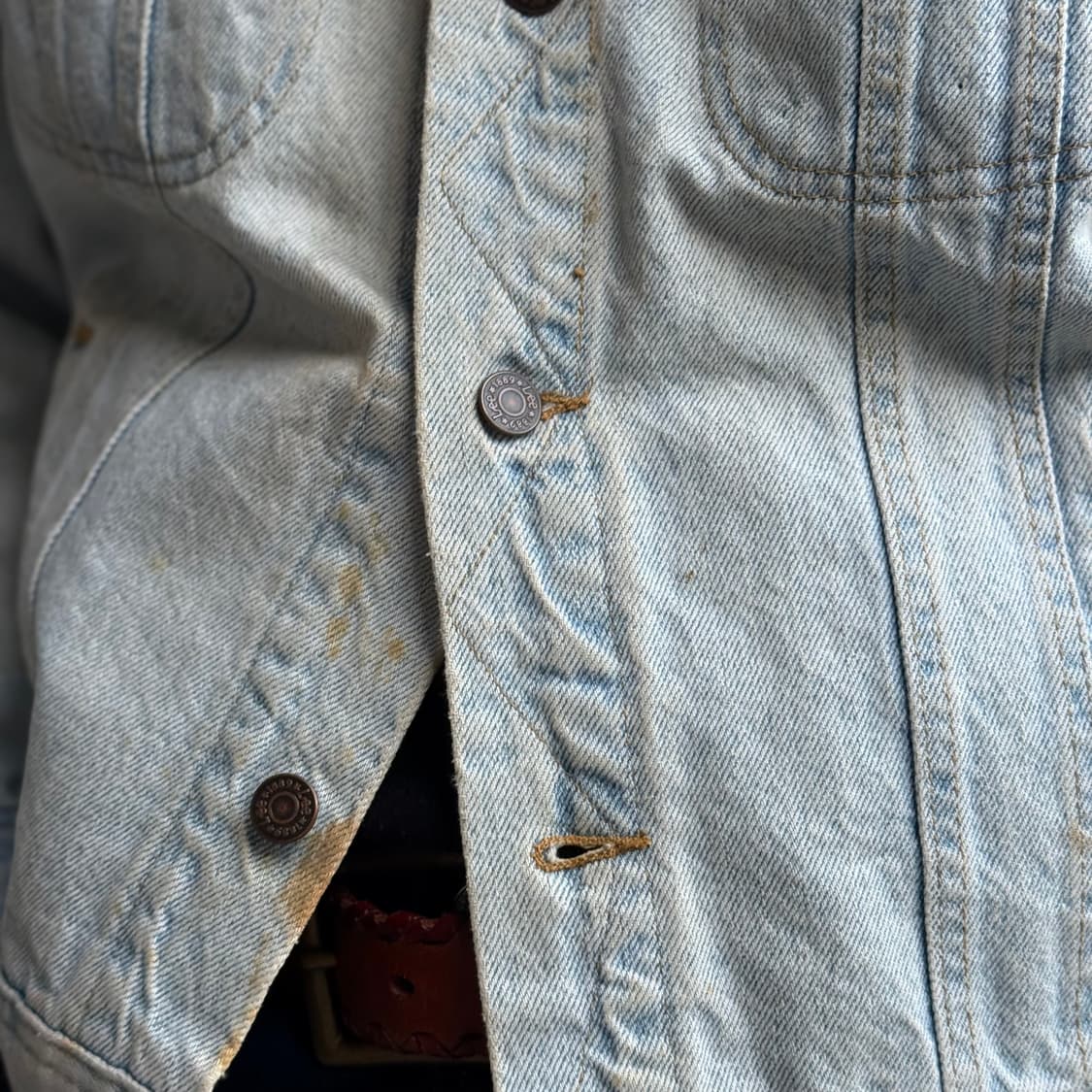 90's Lee x 하드록 카페 데님 트러커 자켓 M 상품이미지10