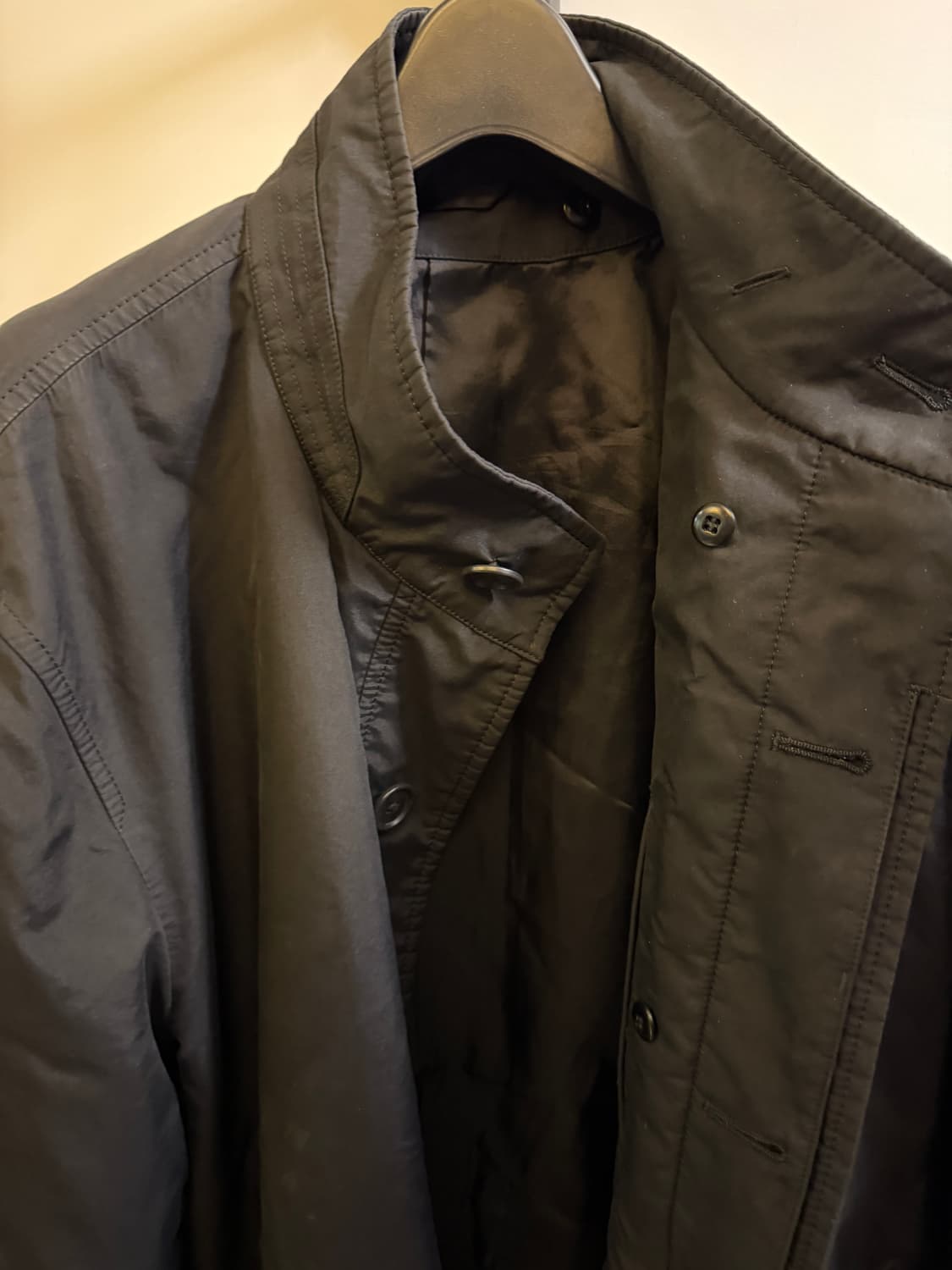 빈티지 하이넥 버튼 하프코트 상품이미지4