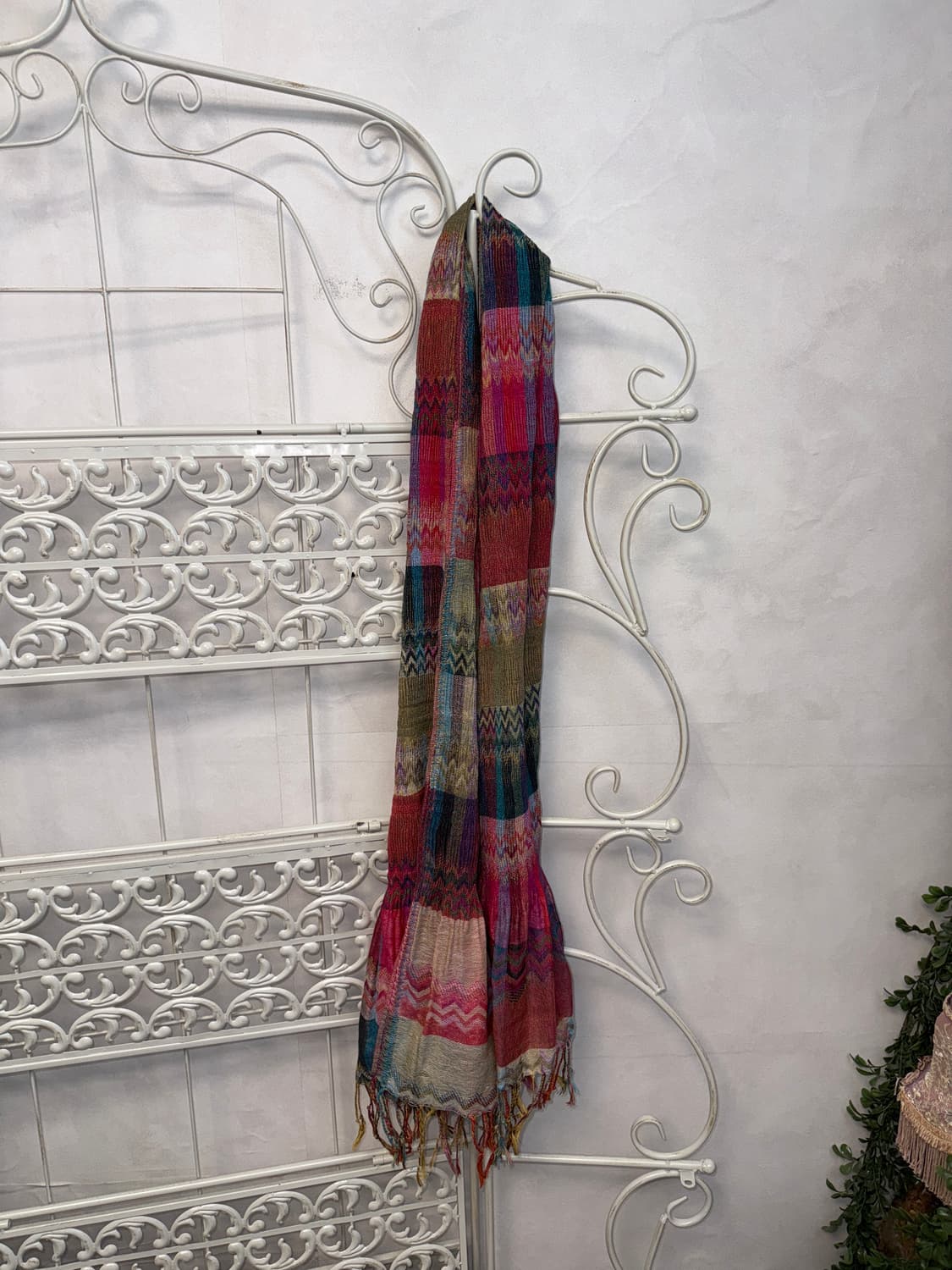 Pink bohemian mixed pleats muffler 상품이미지4