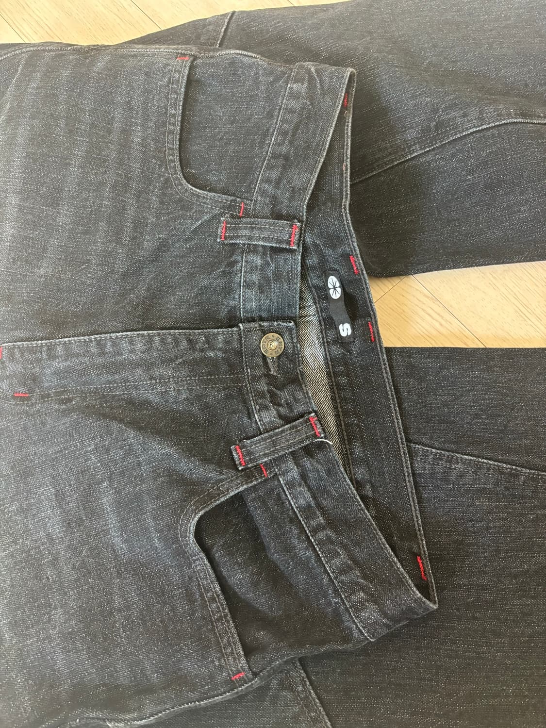 Side Pocket Cargo Denim Pants Dark Blue 상품이미지3