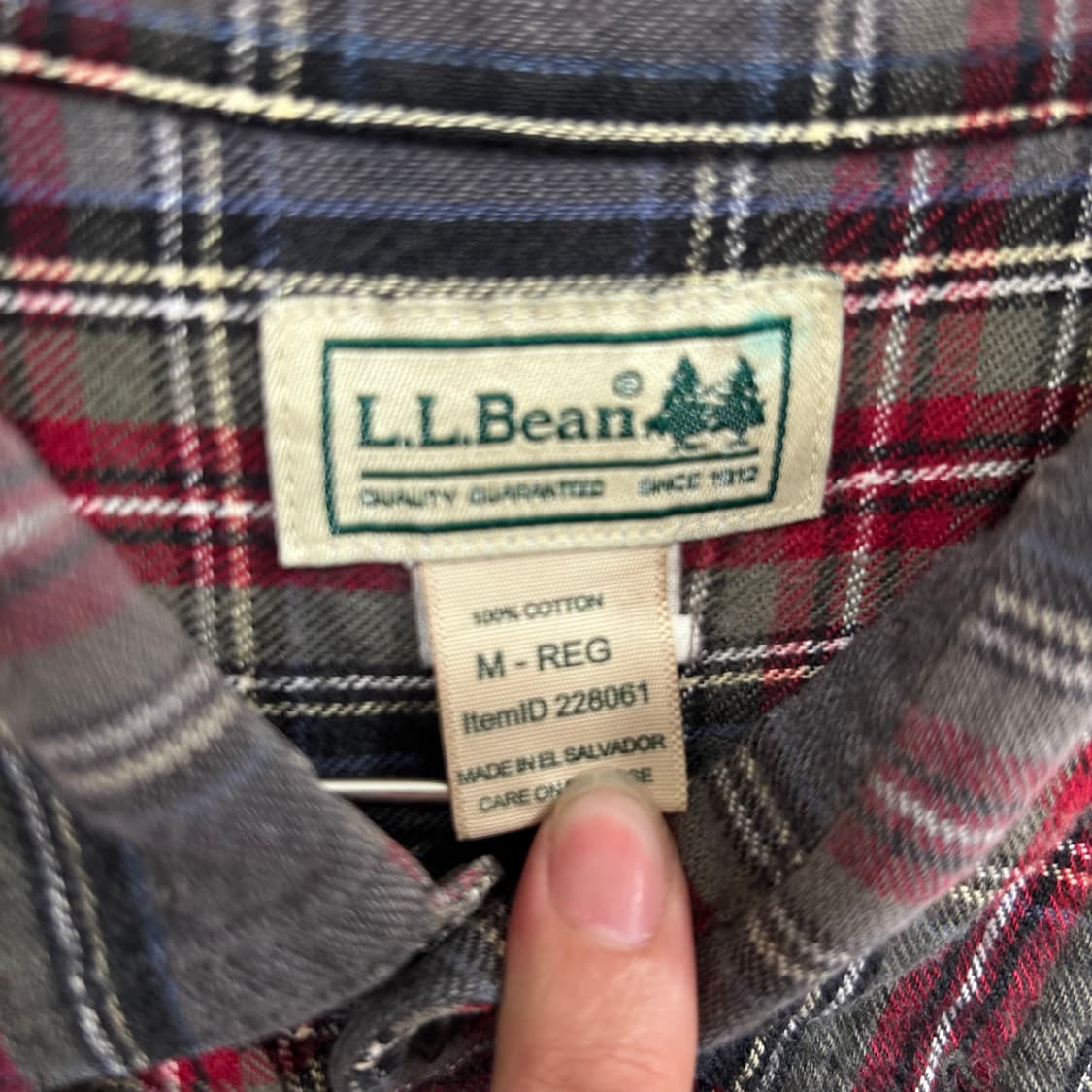 L.L Bean 엘엘빈 옴브레 체크 코튼 크롭셔츠 상품이미지3