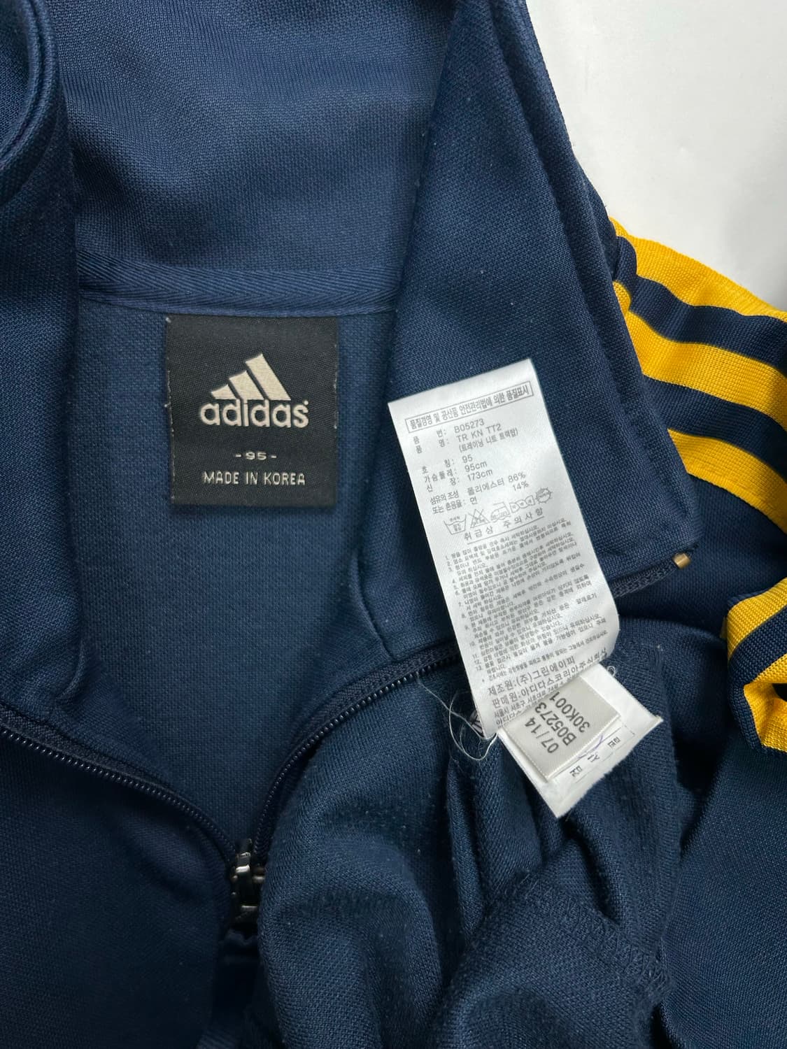 아디다스 네이비 옐로우 트랙탑 져지 95 상품이미지6