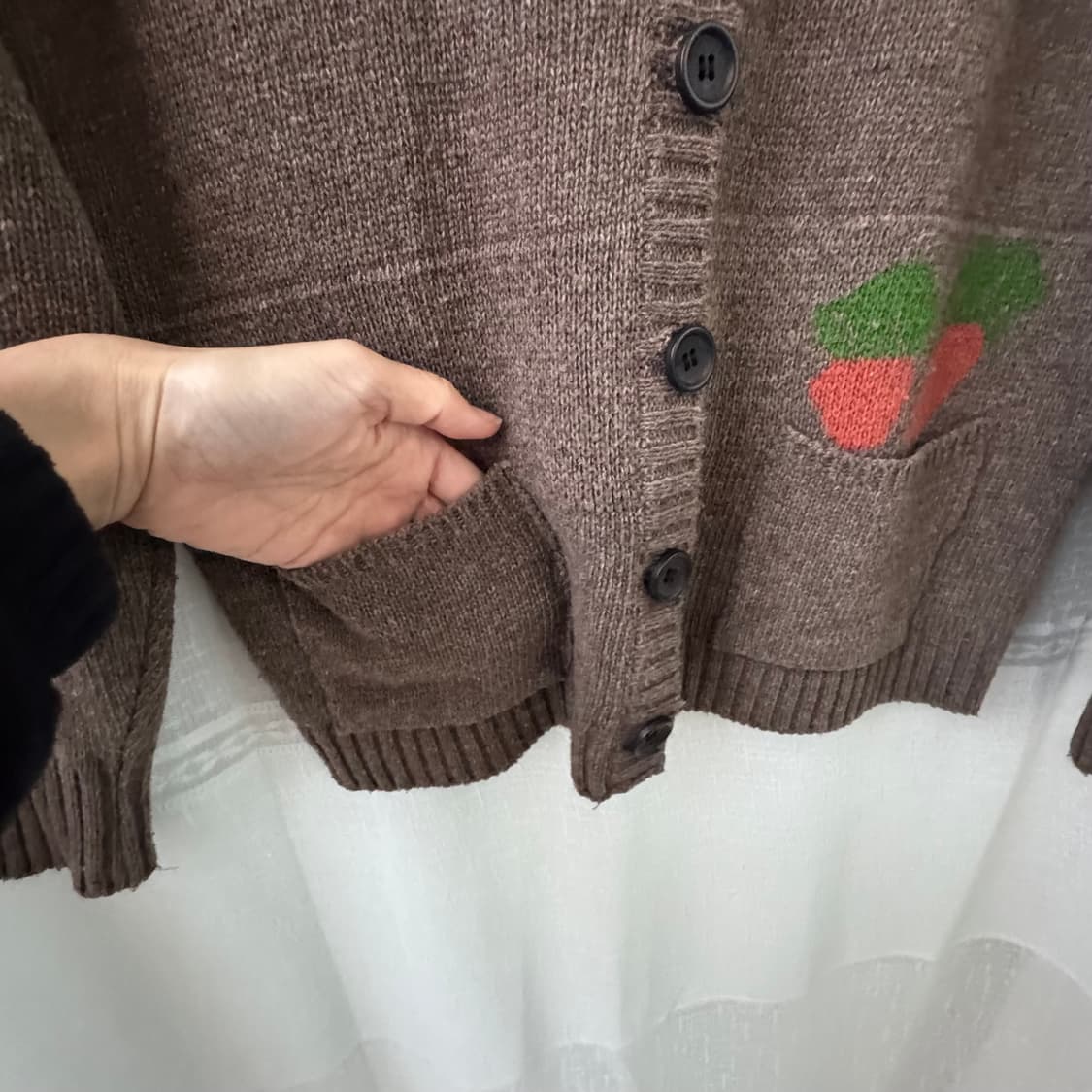 귀여운 브라운 긴팔 가디건 상품이미지6