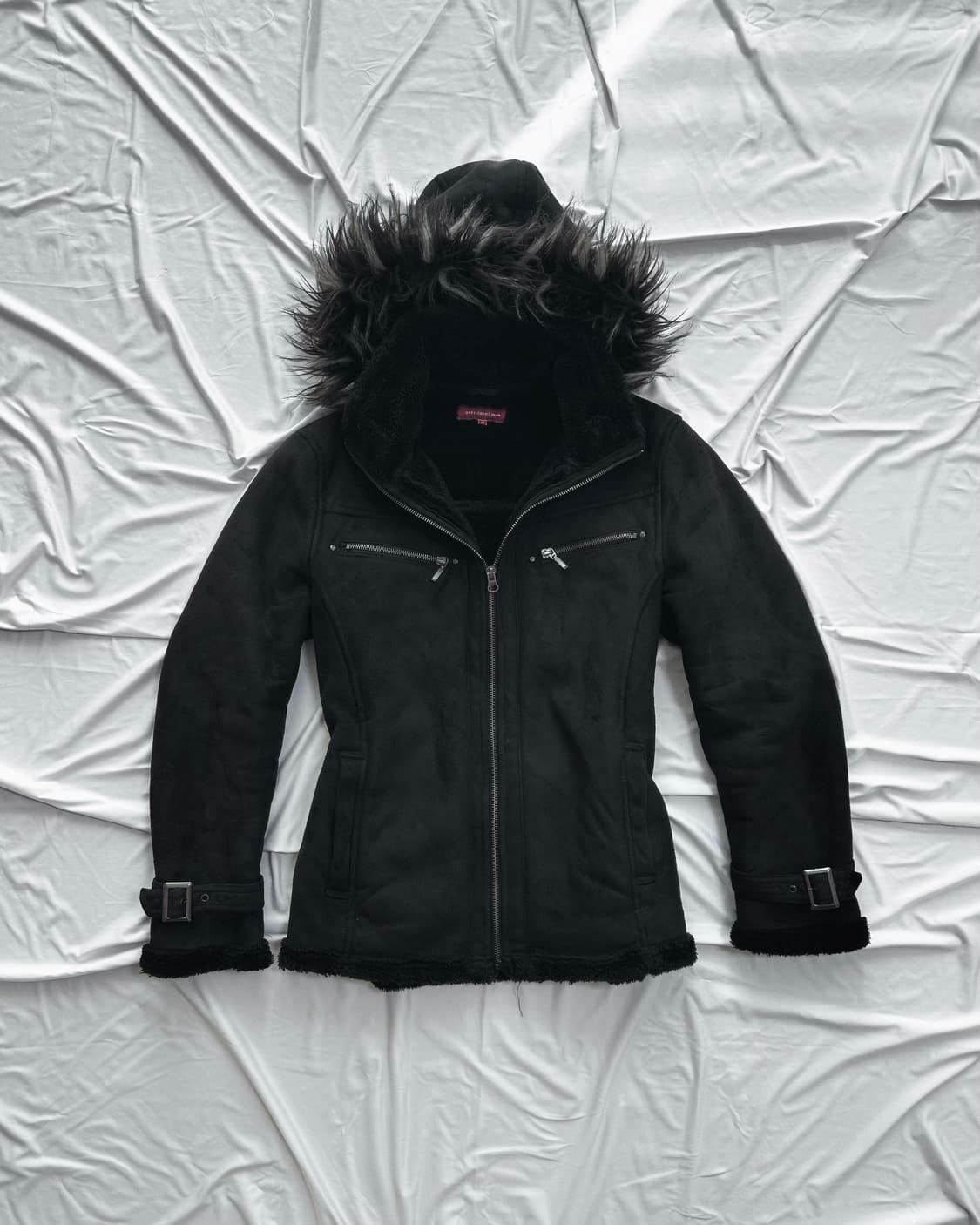 Vintage Black Fur Shearling Jacket 상품이미지2