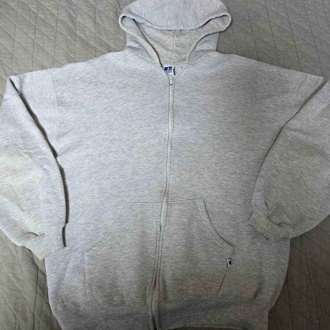 [XL] 90s 러셀 USA 애슬레틱 후드집업 라이트 그레이 ver. 굿 상품이미지1