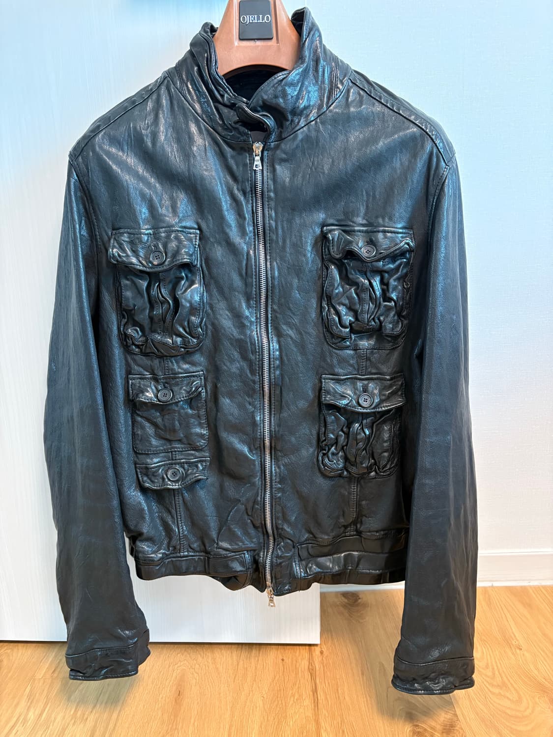 닐바렛 물소가죽  블랙 가죽자켓(M) 상품이미지1