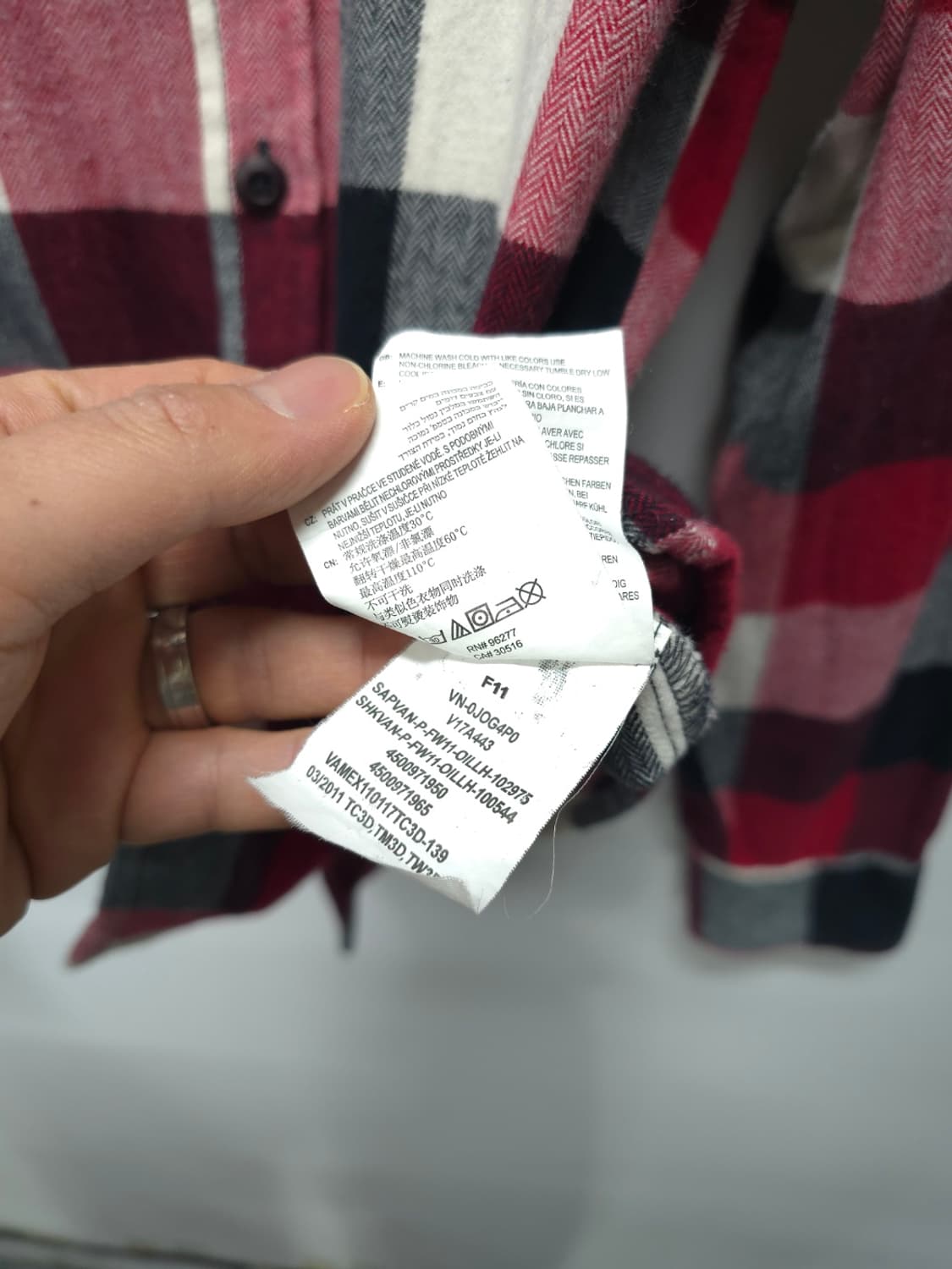 ​반스 체크 플란넬 셔츠 레드 (95) 상품이미지10