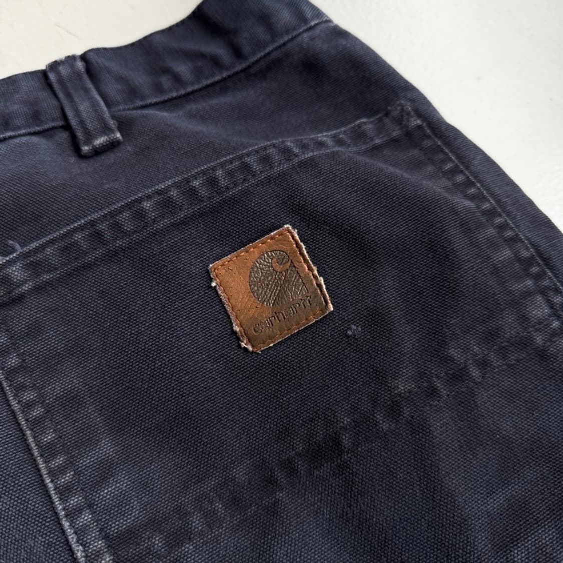 칼하트 OG 가죽패치 카펜터 덕캔버스 페이딩 와이드 워크팬츠 상품이미지7