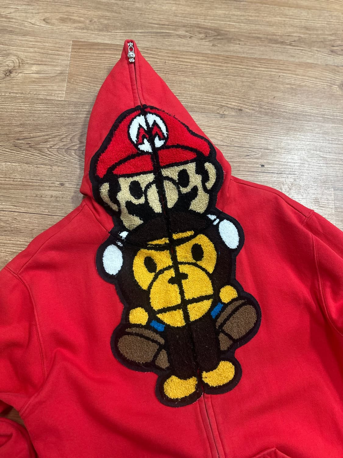 (XL)베이프 베이비마일로x슈퍼마리오 후드 집업 상품이미지2