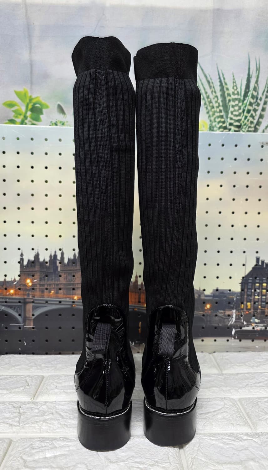 슈콤마보니 니하이 여성롱부츠 245 니트에나멜 페이턴트 삭스부츠 LB79 상품이미지3