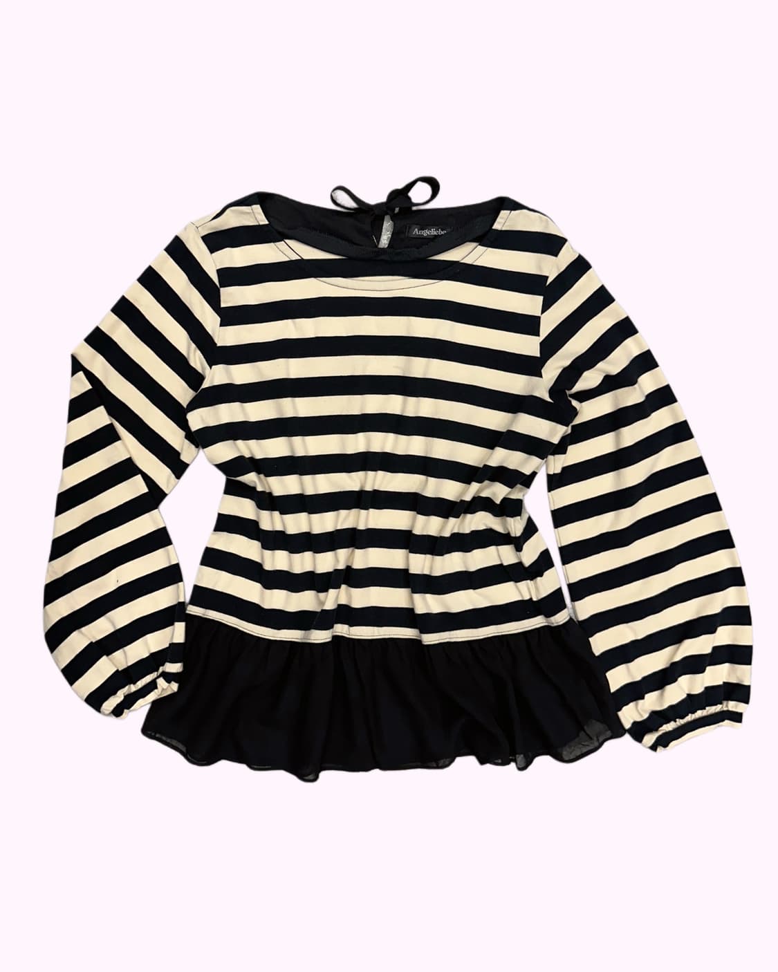 stripe layered ribbon t-shirt 상품이미지1