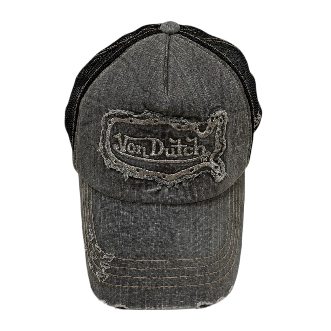 본더치 빈티지 Y2K 데미지 펑크 메쉬캡 모자 그레이 상품이미지1