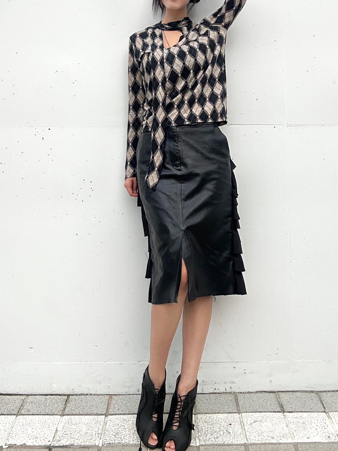 Diamond check tie top   상품이미지8
