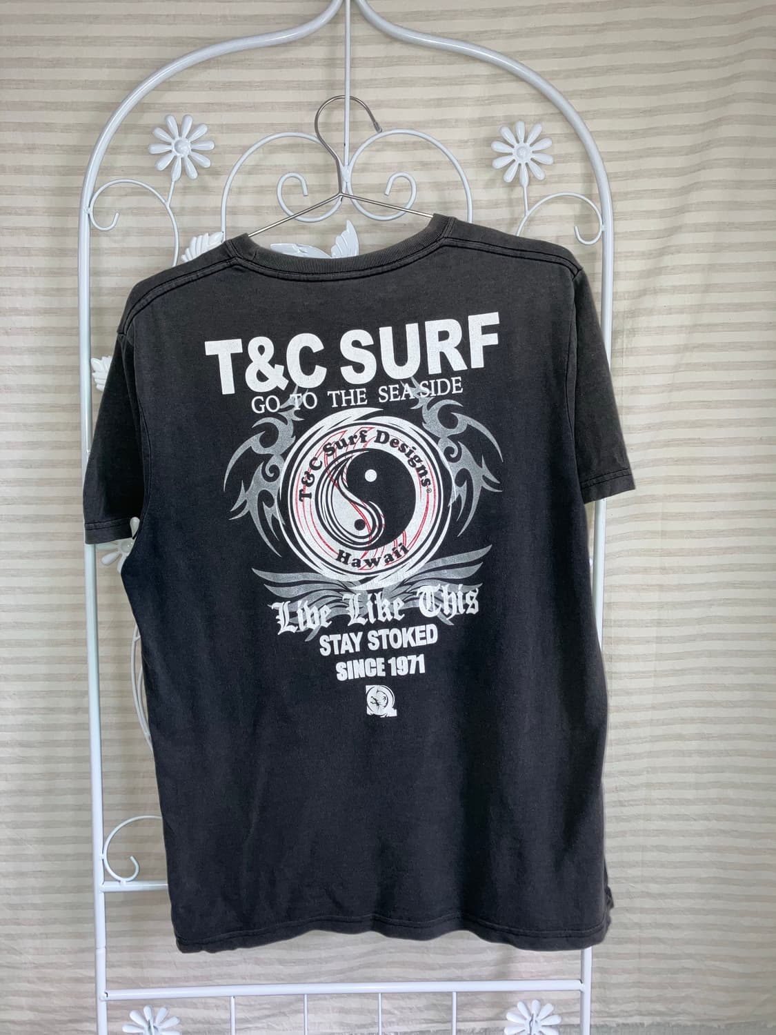 빈티지 차콜 레터링 반팔 티셔츠 y2k 스트릿 갸루 펑키491 상품이미지1