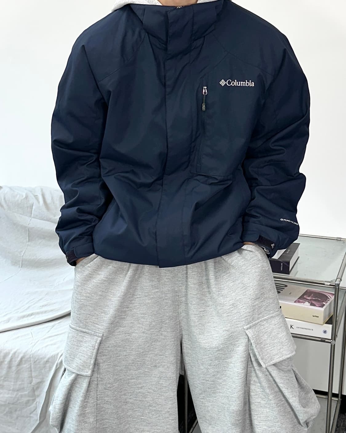 컬럼비아 네이비 바람막이 점퍼 XL 상품이미지1