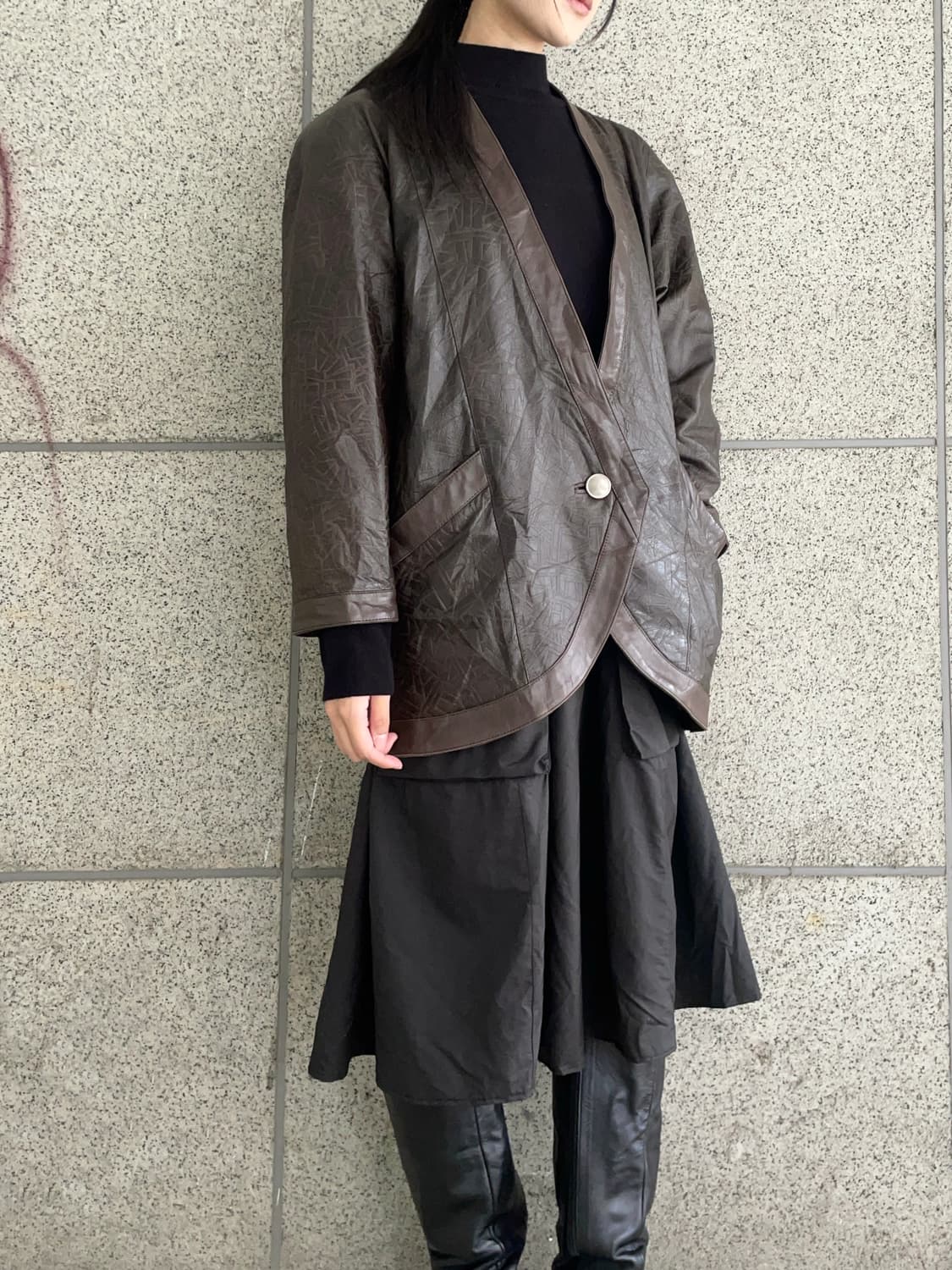 Brown ethnic robe sheepskin jacket  상품이미지2