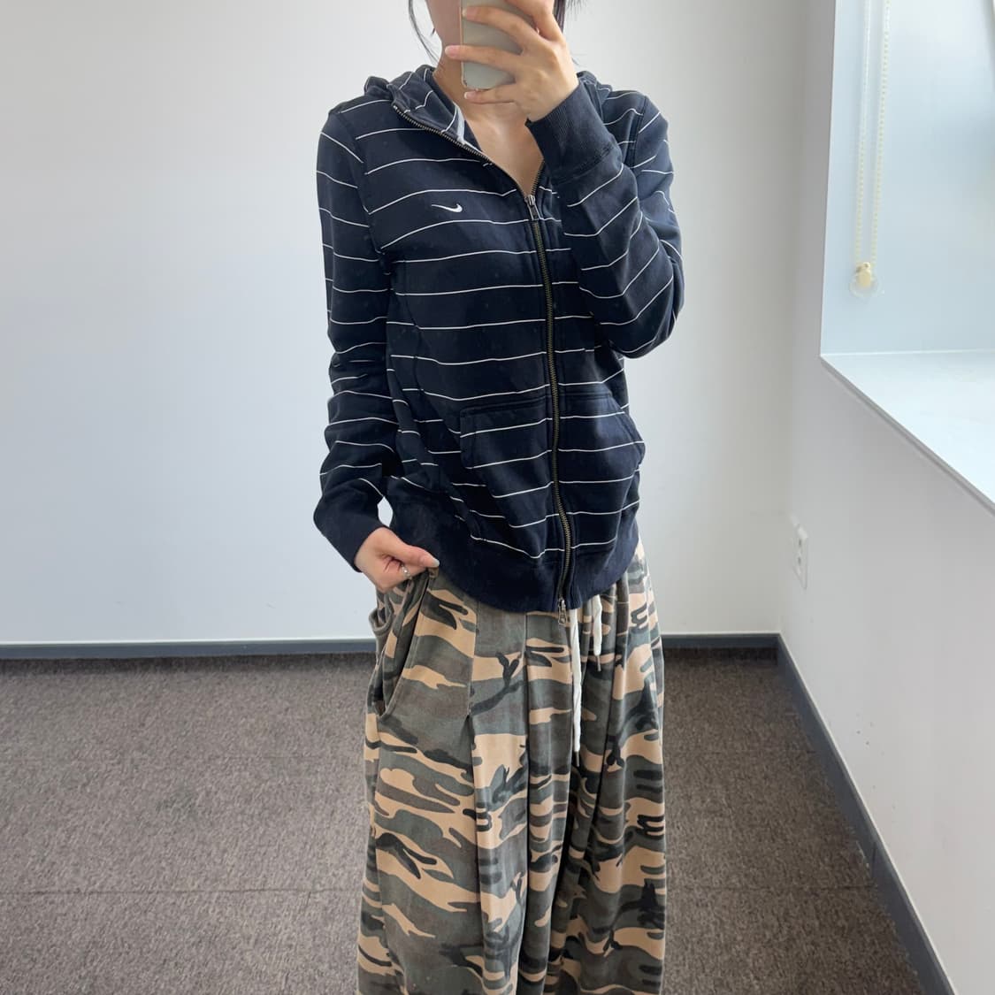 Nike 나이키 스트라이프 블랙 후드집업   상품이미지3