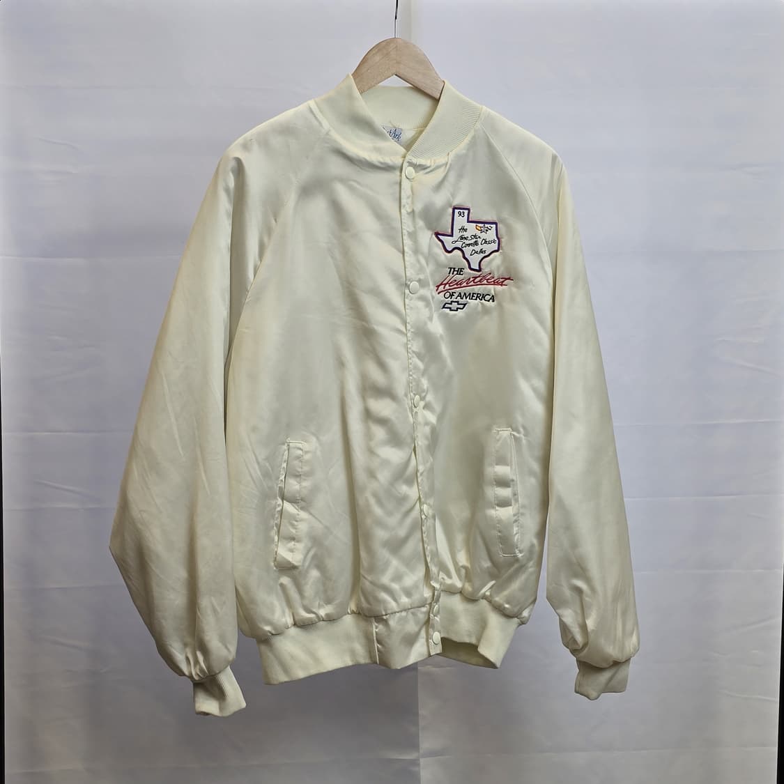 WestArk USA 빈티지 새틴 스타디움 재킷 아이보리 XL 상품이미지2