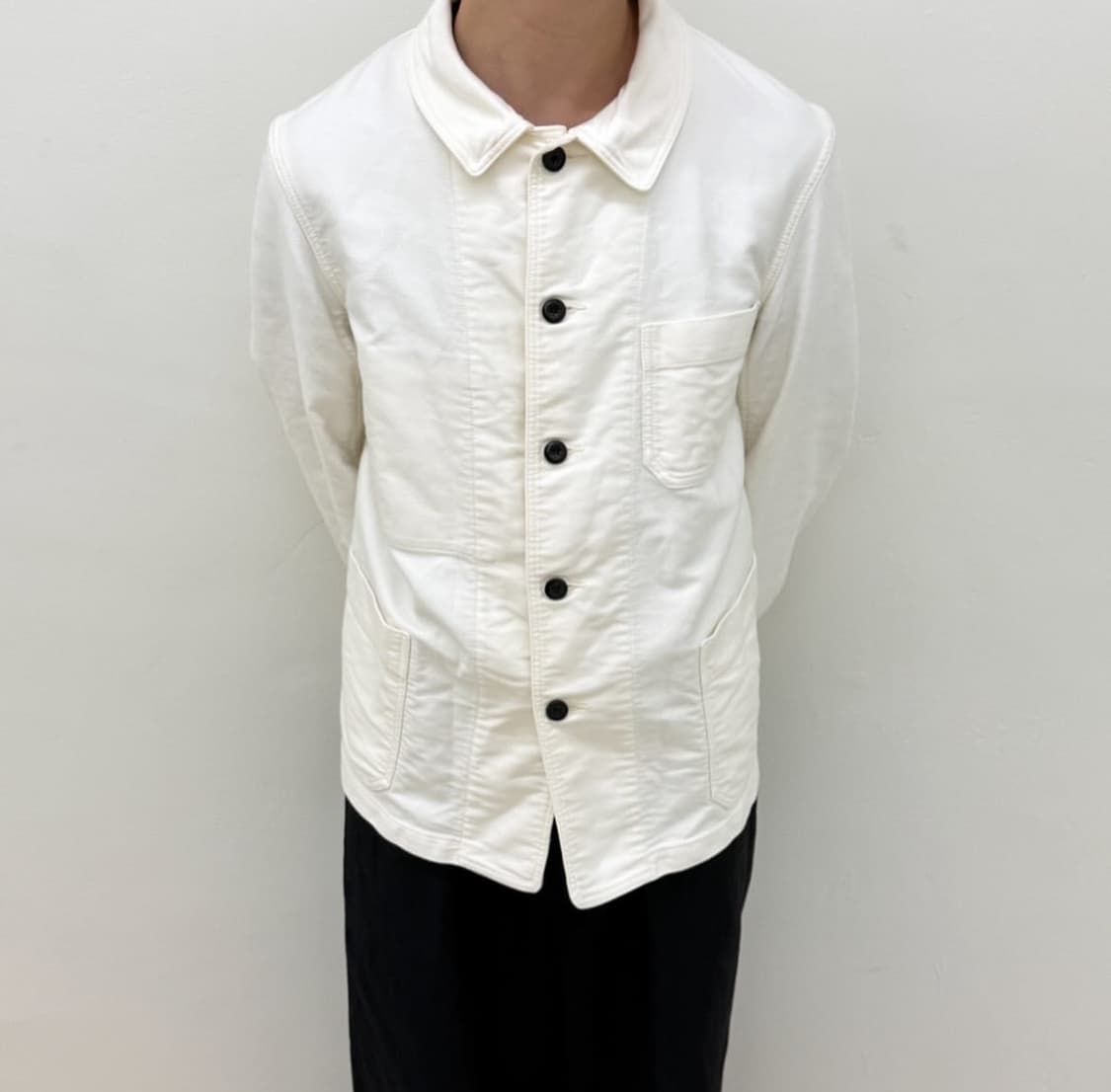 Outil (우티) 화이트 몰스킨 프렌치 워크 자켓 상품이미지2