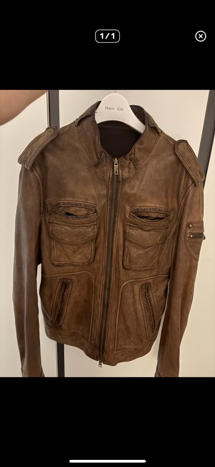 빈티지 가죽자켓 브라운 상품이미지3