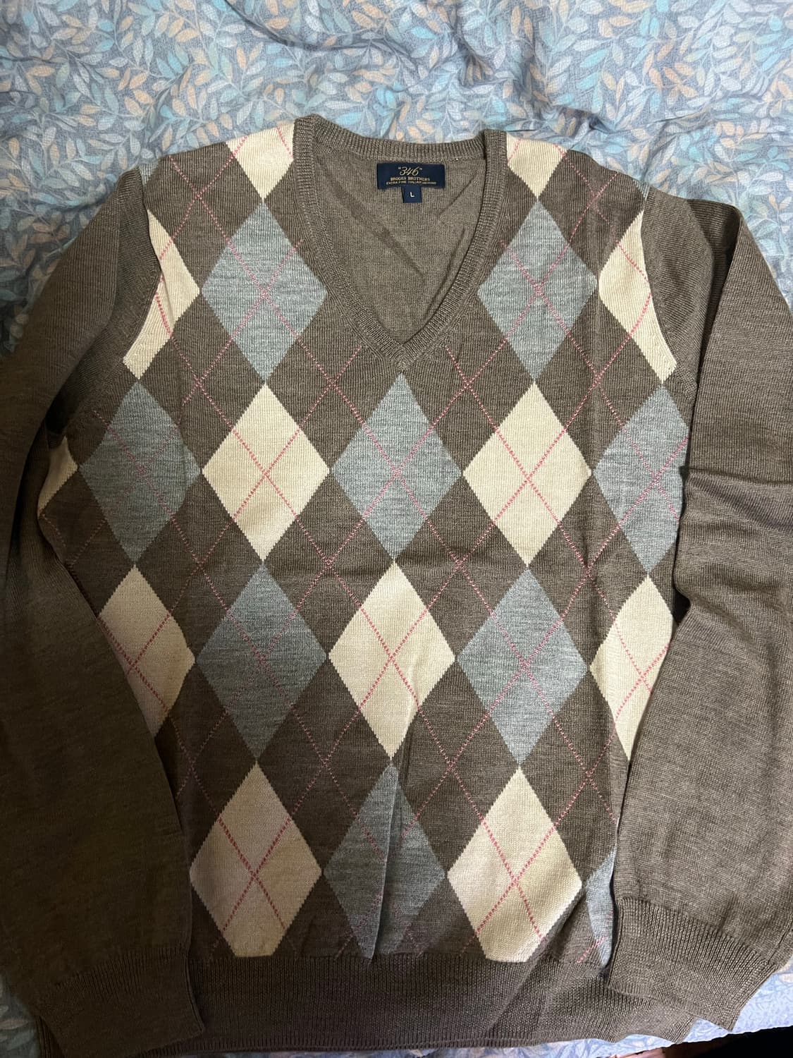 브룩스브라더스 메리노울 아가일 브이넥 니트 상품이미지1