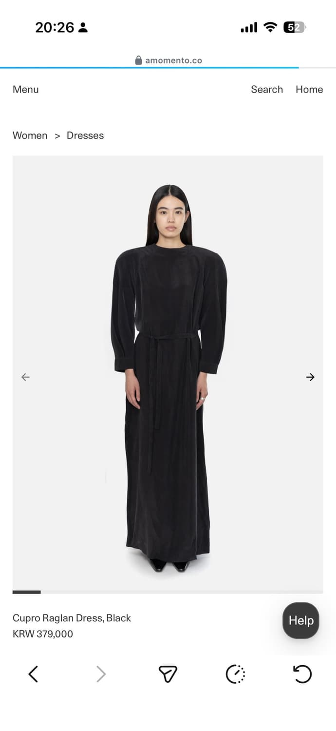 아모멘토 Cupro Raglan Dress, Black 상품이미지1