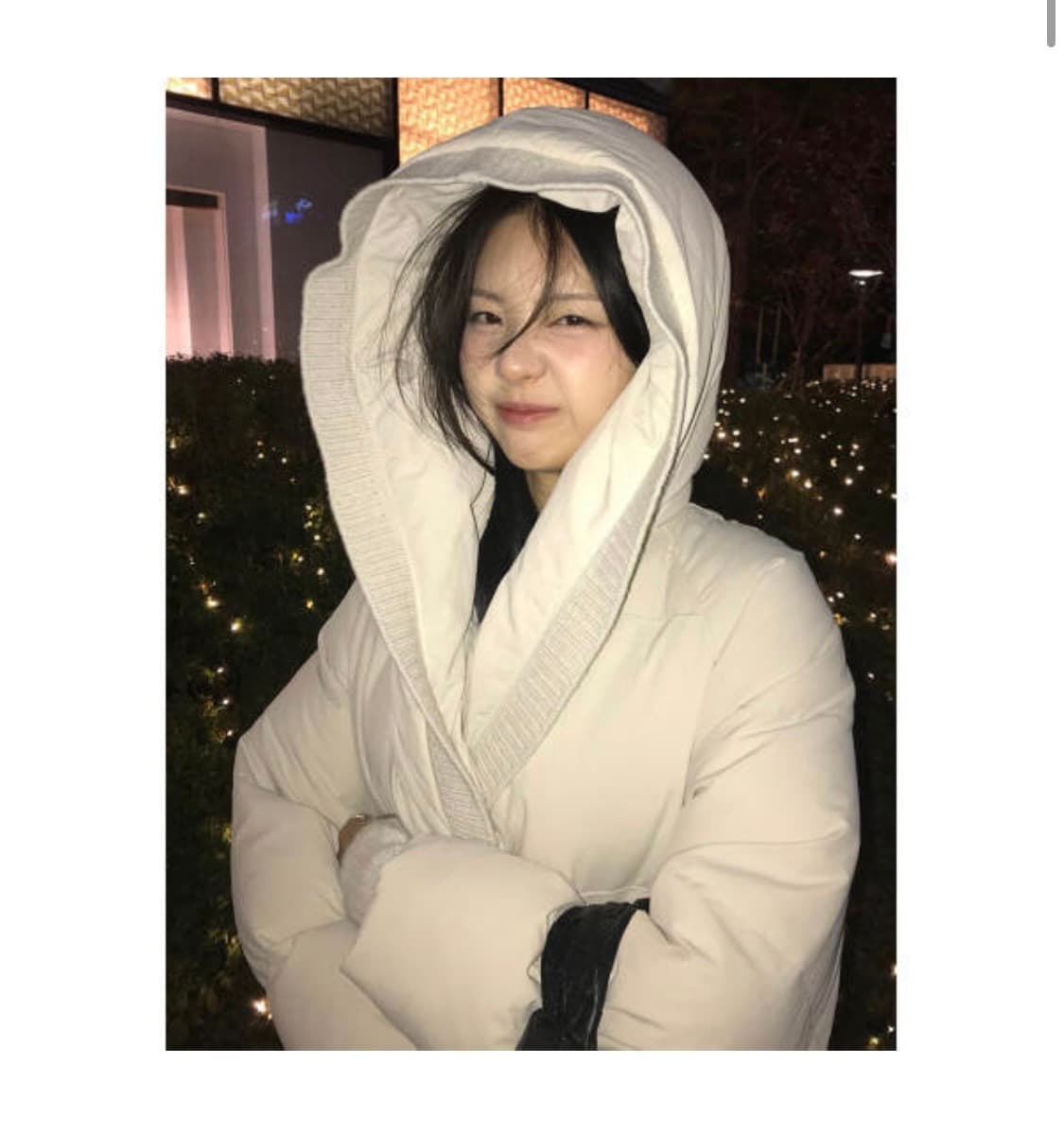 올리브데올리브 니트 빅 후드 패딩 sand 상품이미지1