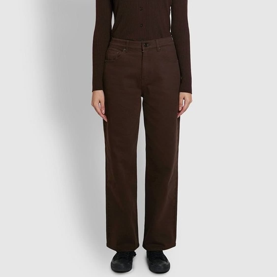 JAJU 자주 여 루즈핏 와이드 브라운 데님 팬츠 (28사이즈) 상품이미지3