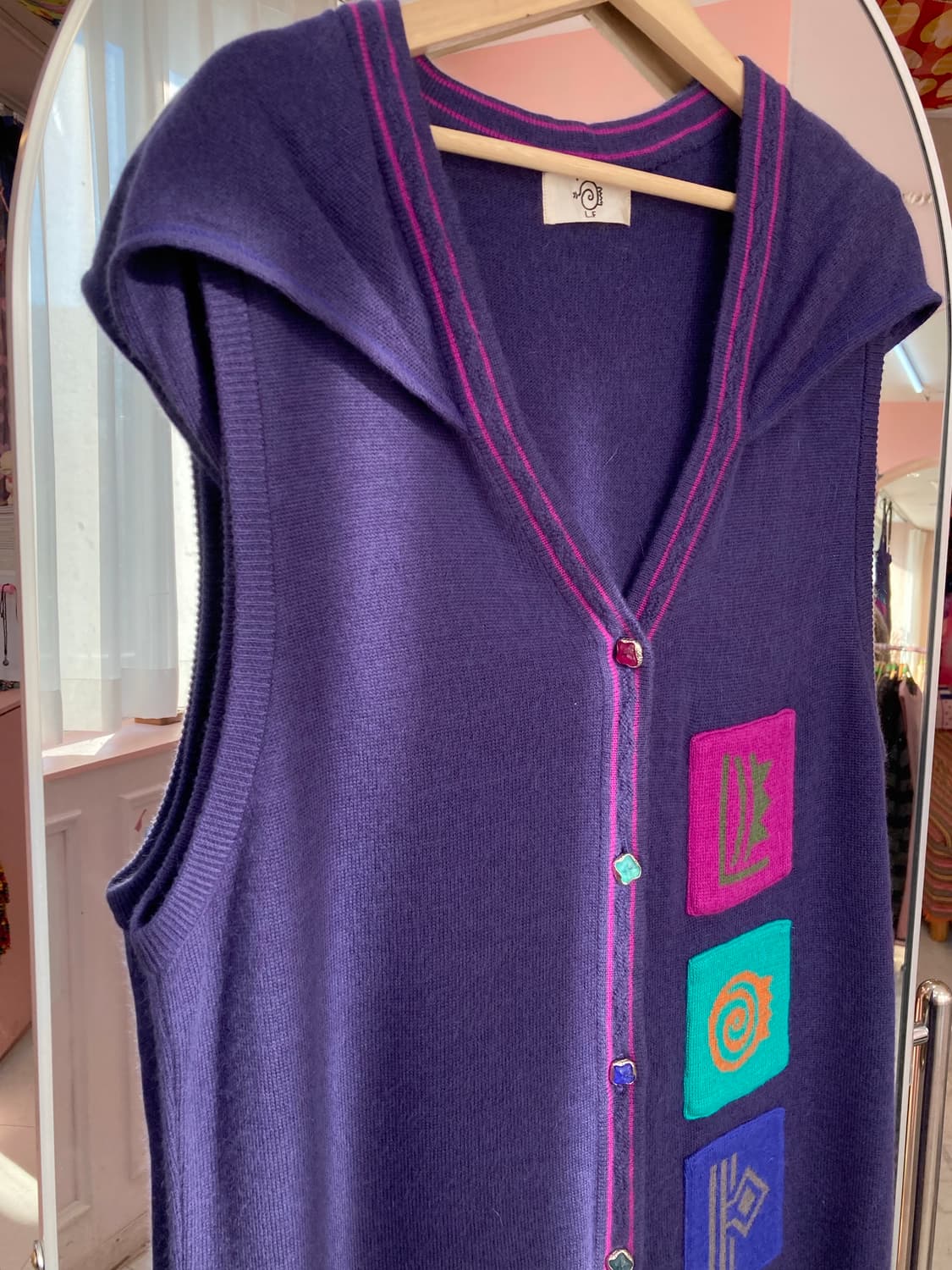 네이비 패치 후디 롱 가디건 상품이미지2