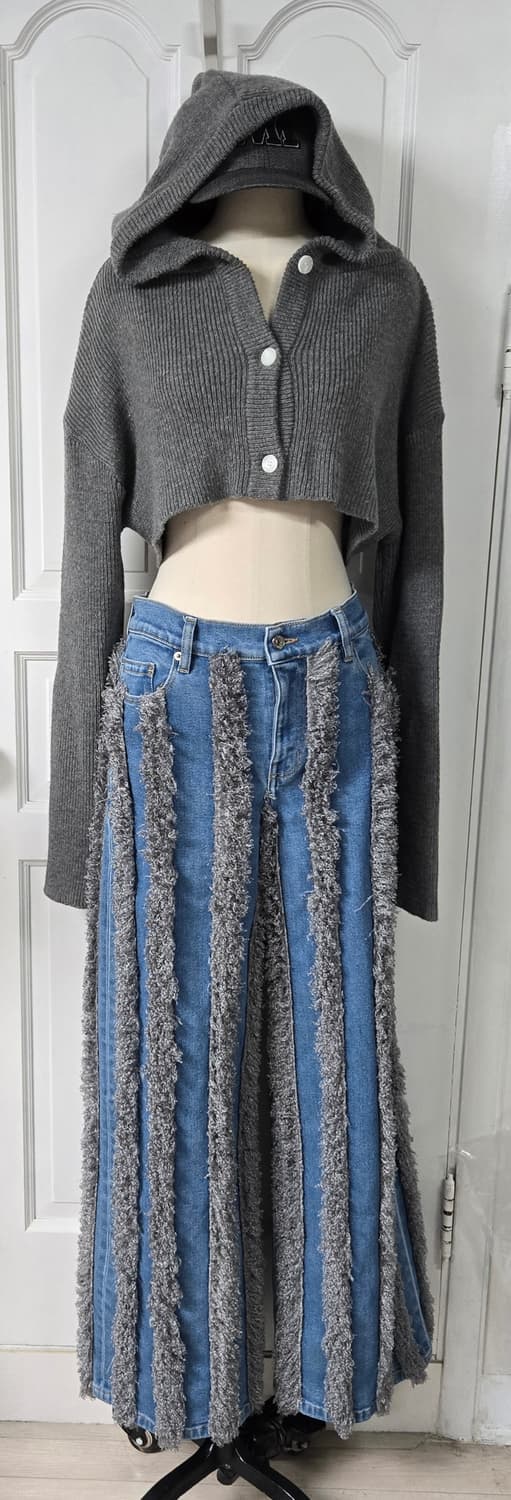 RIZ POLI 리즈폴리 텍스쳐 데님팬츠 상품이미지2