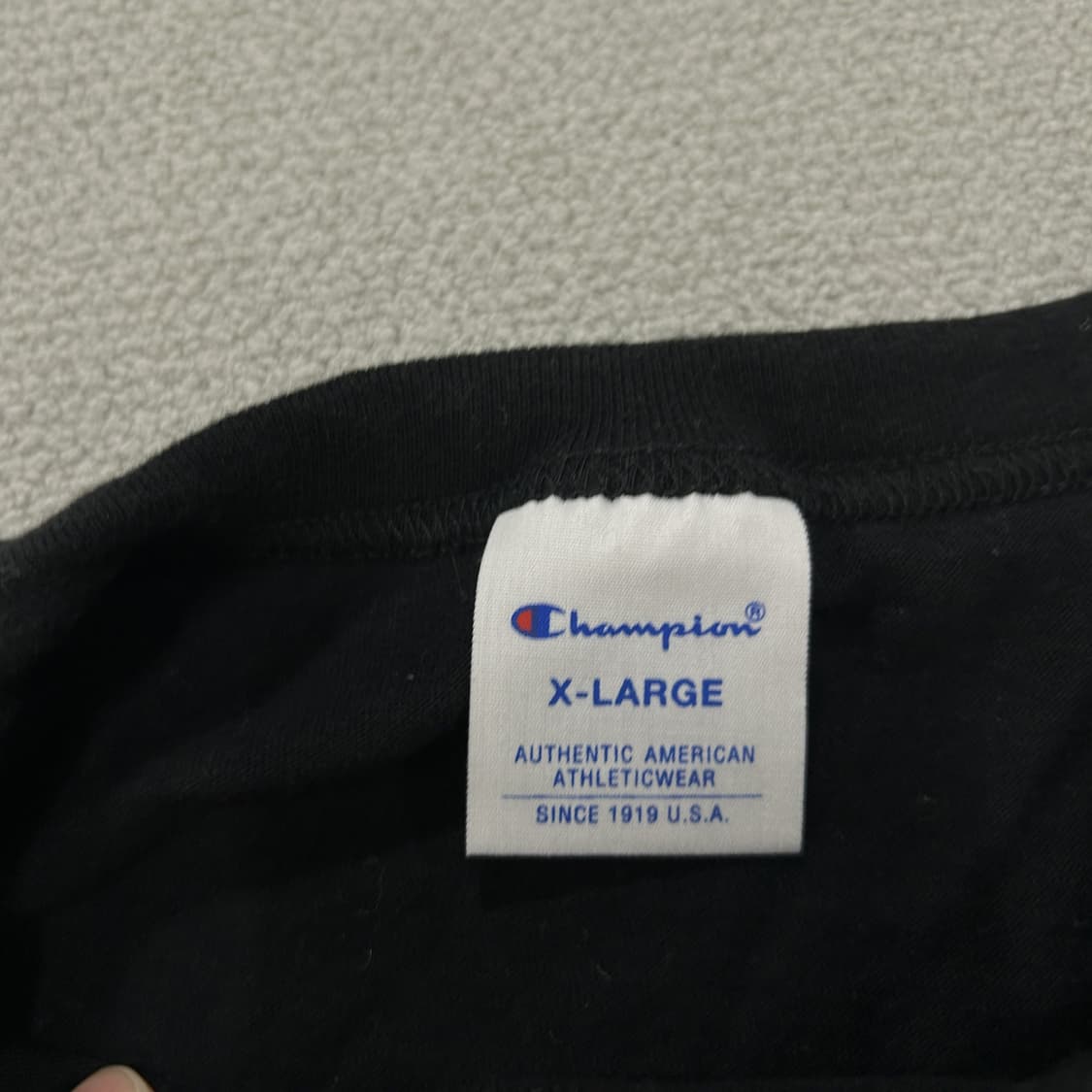 챔피온 검정색 긴팔티 XL 상품이미지2