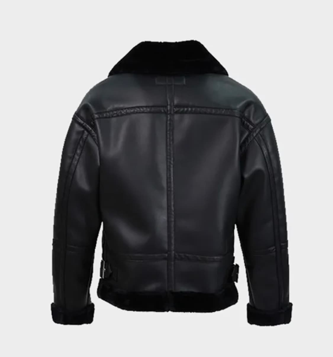 에이징씨씨씨 드롭숄더핏 B-3 무스탕 블랙 상품이미지3