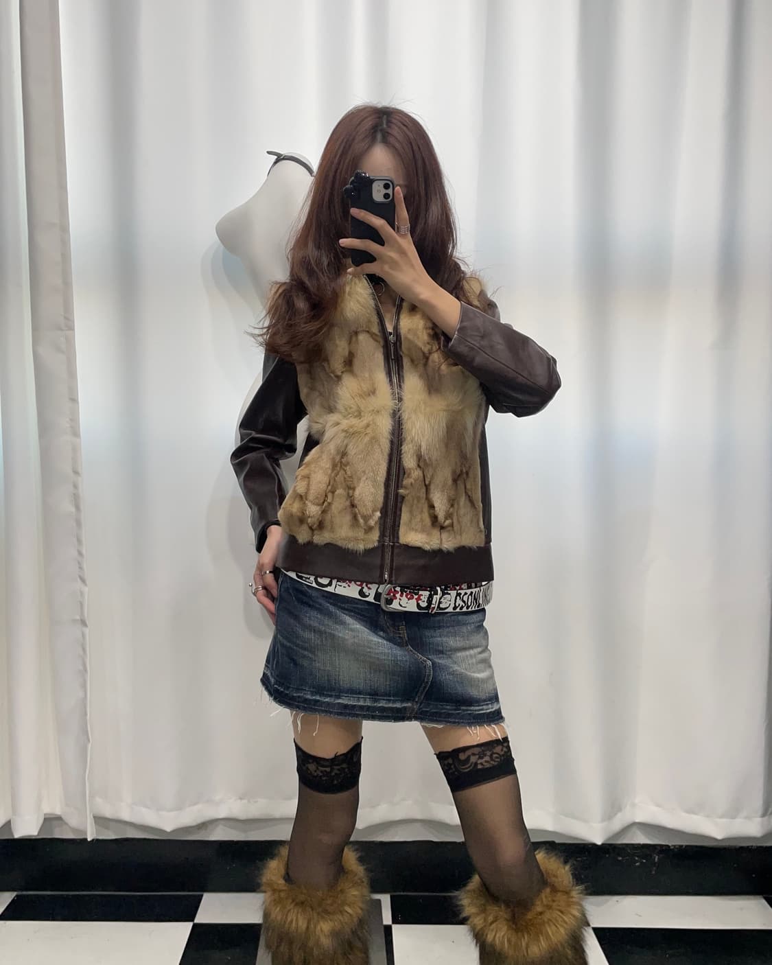 🎸브라운 퍼 레더 자켓🎸 상품이미지4