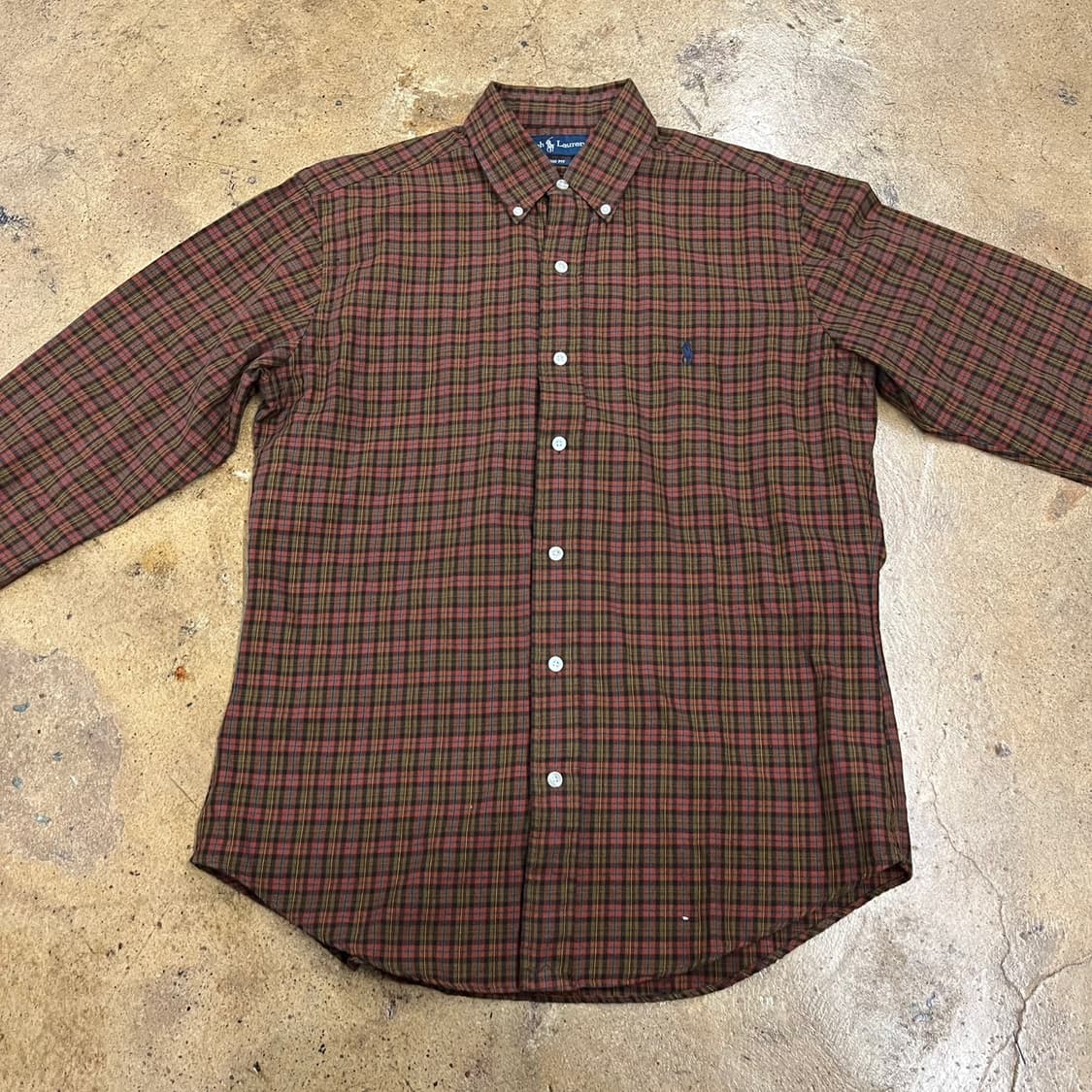 [정품/S] 폴로 랄프로렌 체크 셔츠 브라운 계열 b10 상품이미지3