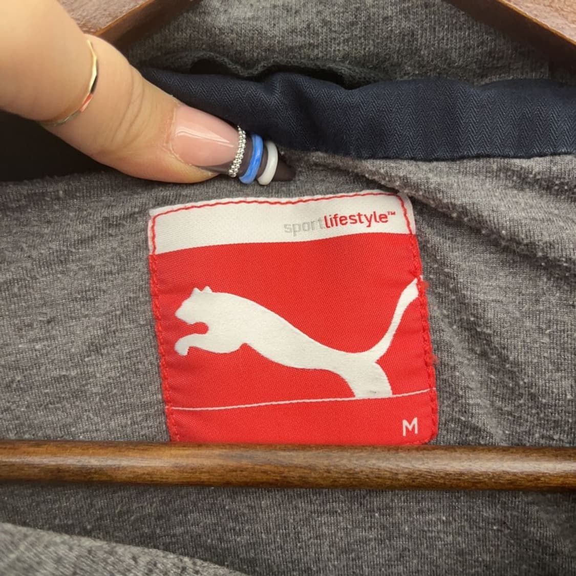 푸마 올드스쿨 빈티지 자수패치 후드 패딩 조끼 M C07592 상품이미지5