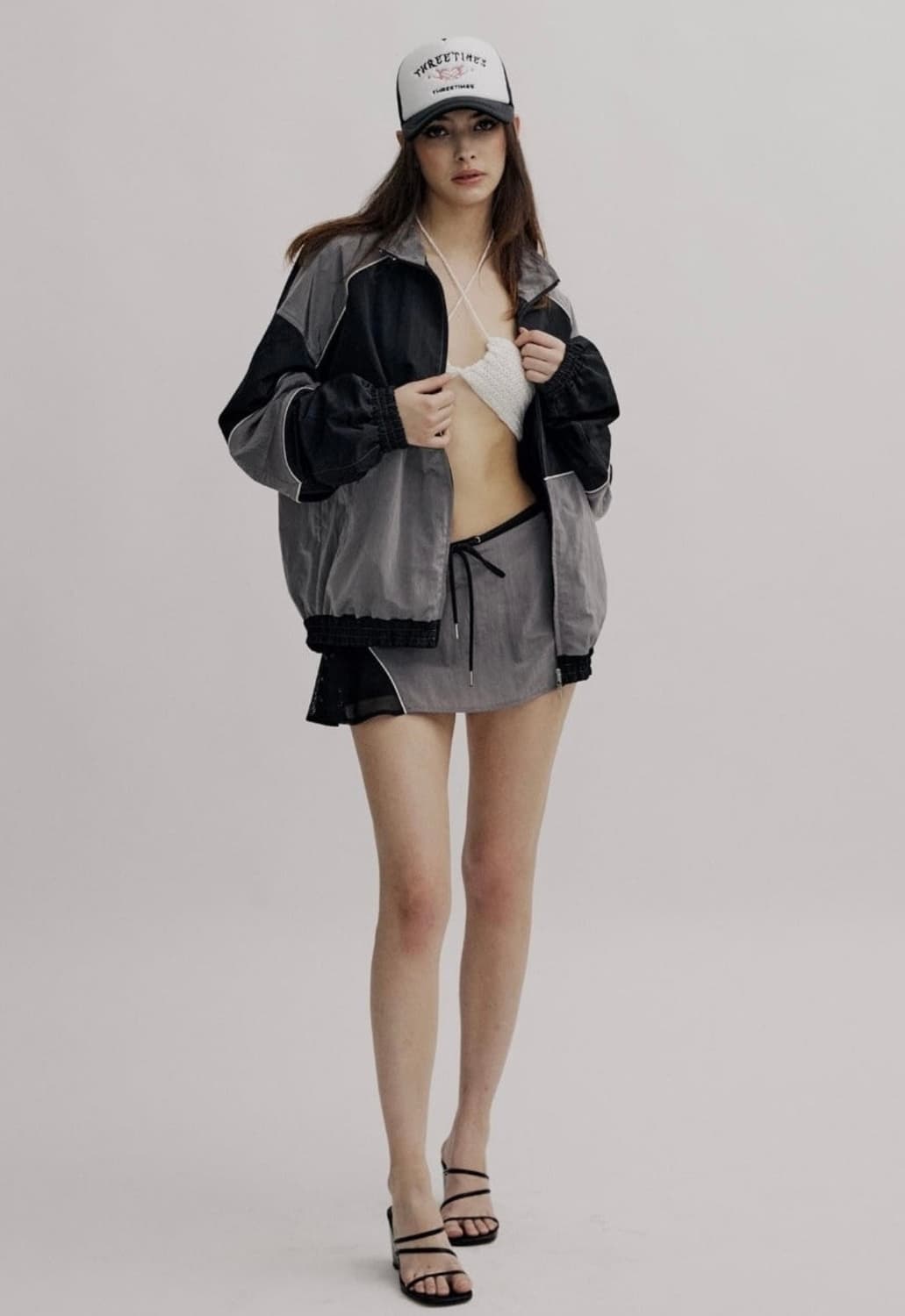 쓰리타임즈 빈티지 블록 스커트m 상품이미지4