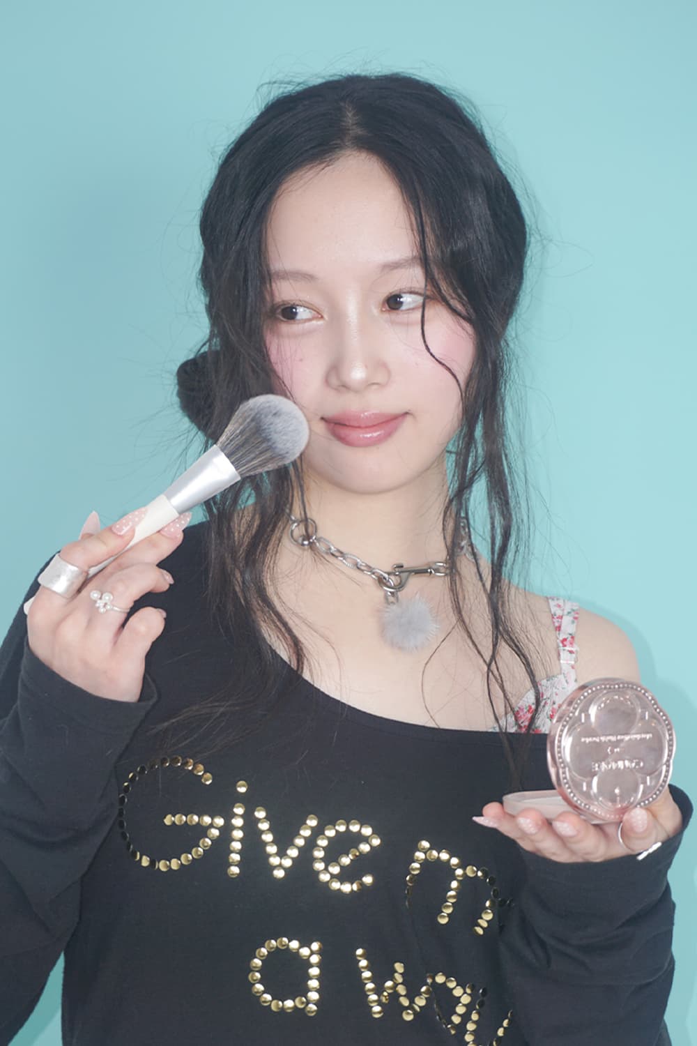 Dusty-Puff necklace (light grey) 상품이미지7