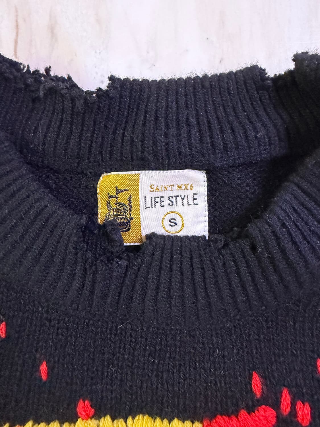 세인트 마이클 x CPFM 스마일 니트 블랙 - 24AW 상품이미지2