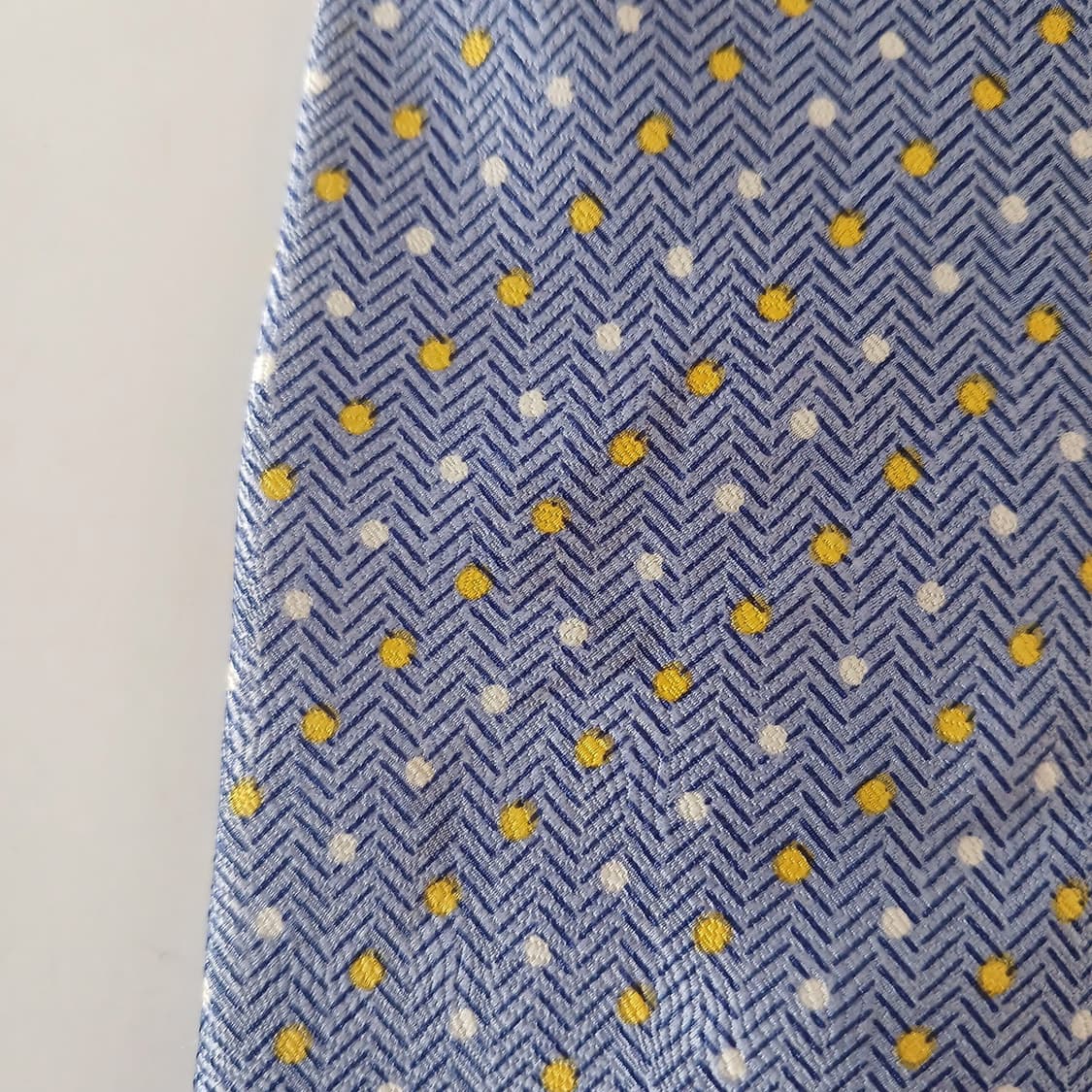 발망 실크 블루 헤링본 도트 넥타이 9.6cm A등급 A19173
 상품이미지7