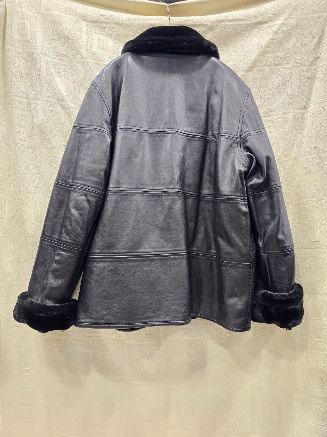 진도 OVIS 블랙 양면 양가죽 양털 점퍼 66~77 상품이미지5