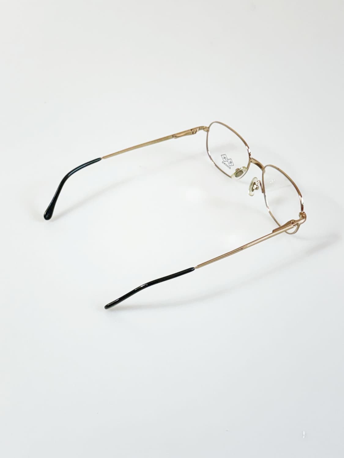90s ROSSINIS 골드 슬림 스퀘어 메탈 빈티지 안경 상품이미지4