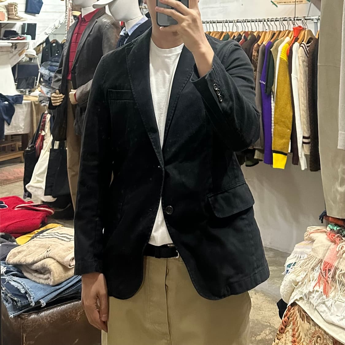 (착용컷) 유니클로 코튼 블레이져 (남성용 95) 상품이미지3