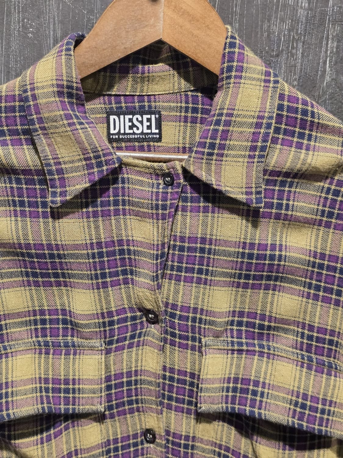 DIESEL Plaid Check Long Sleeve Shirt 상품이미지3