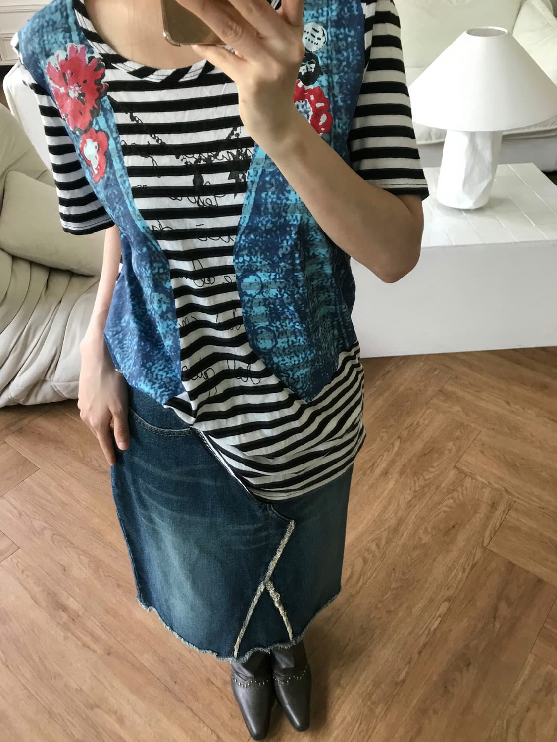 vintage denim skirt (26inch) 상품이미지7