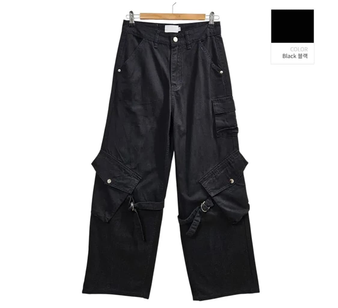 블랙 벨트 카고 팬츠 빈티지 블랙업 키미스 원더원더 틸데서울 라우코하우스 상품이미지3