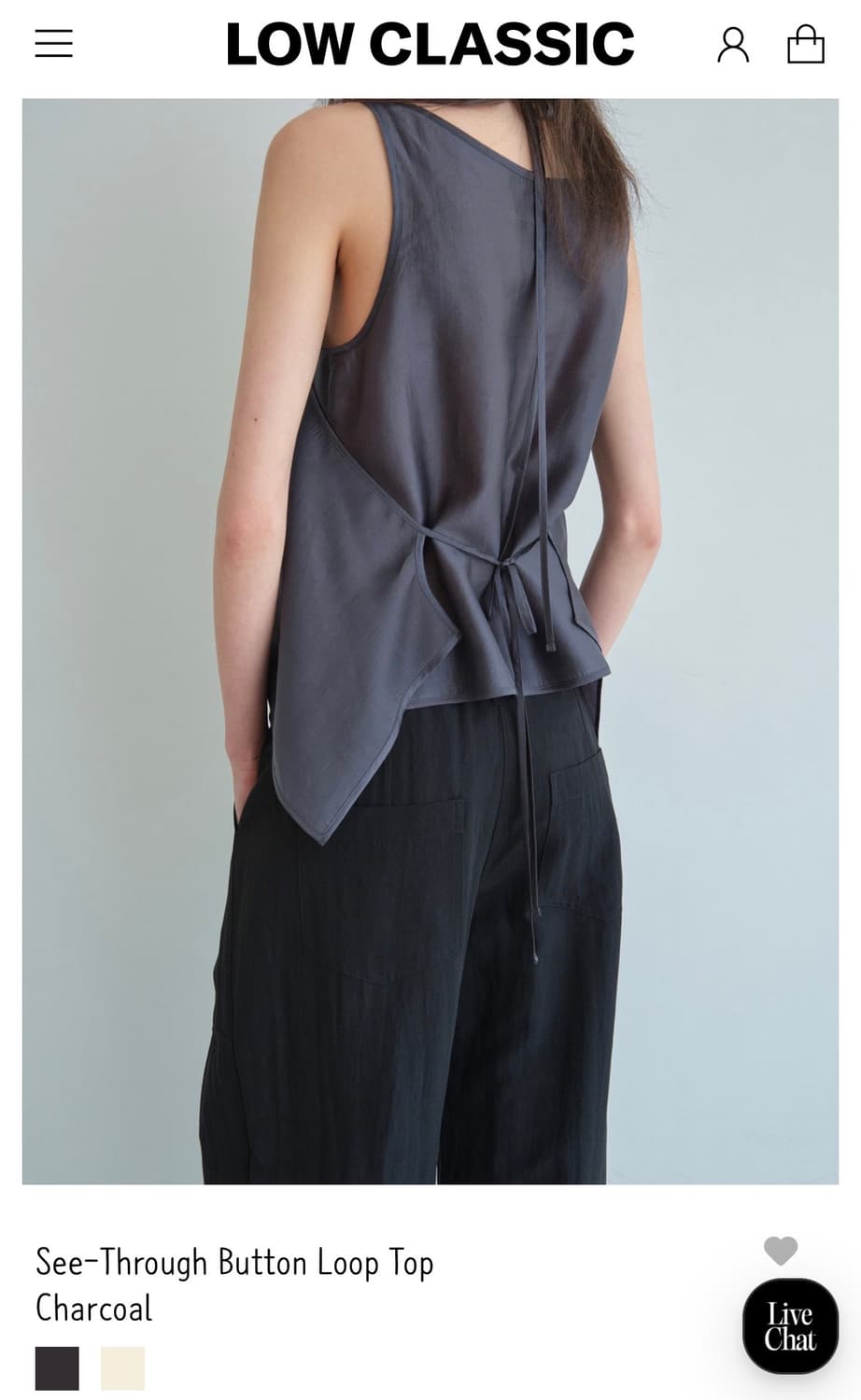 로우 클래식 시스루 슬리브리스 탑 판매합니다. 상품이미지2