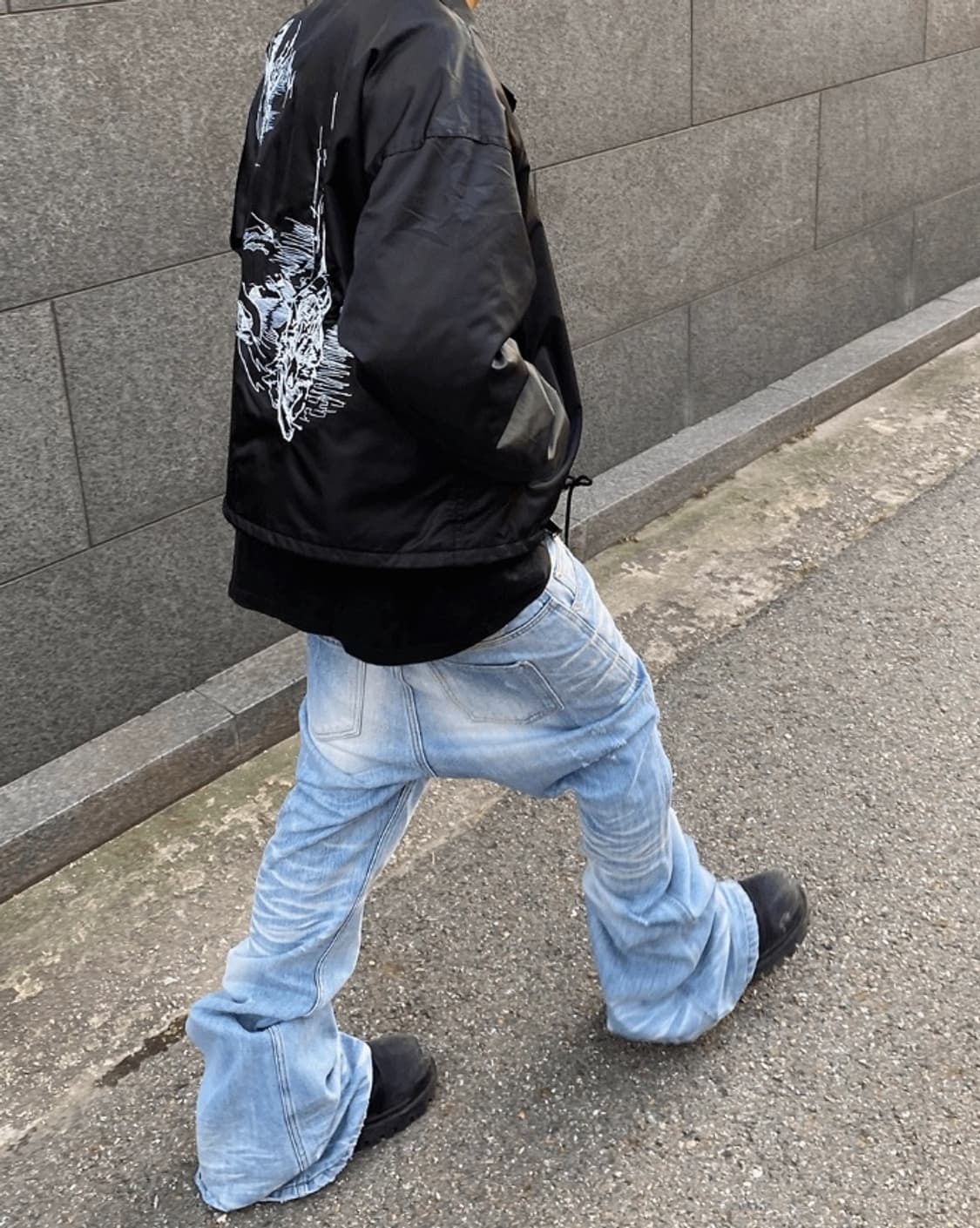 언더마이카 연청 오버 플레어진 텍안뗀 새제품 상품이미지7